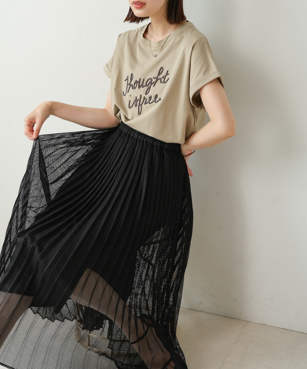 【WEB限定】メッシュプリーツスカート