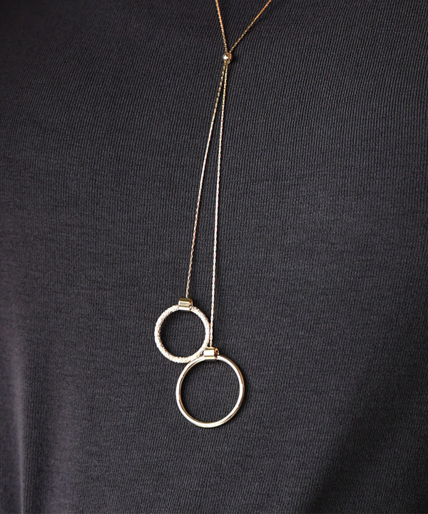Ｗリングロングネックレス【メール便280円】