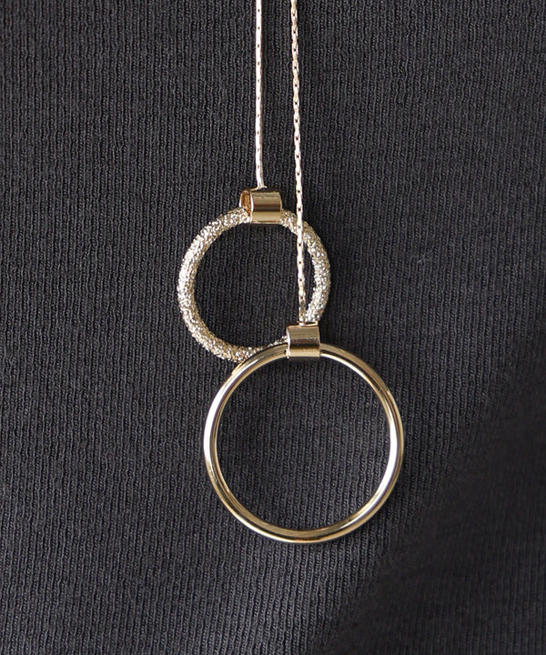 Ｗリングロングネックレス【メール便280円】