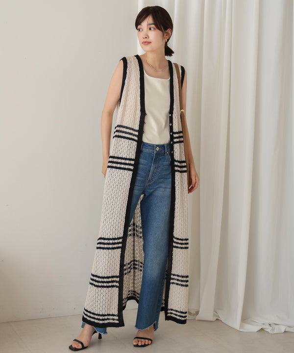 【WEB限定 】クロシェ編みニットジレ