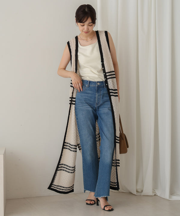 【WEB限定 】クロシェ編みニットジレ
