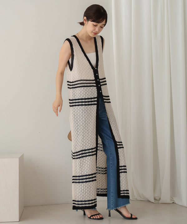 【WEB限定 】クロシェ編みニットジレ
