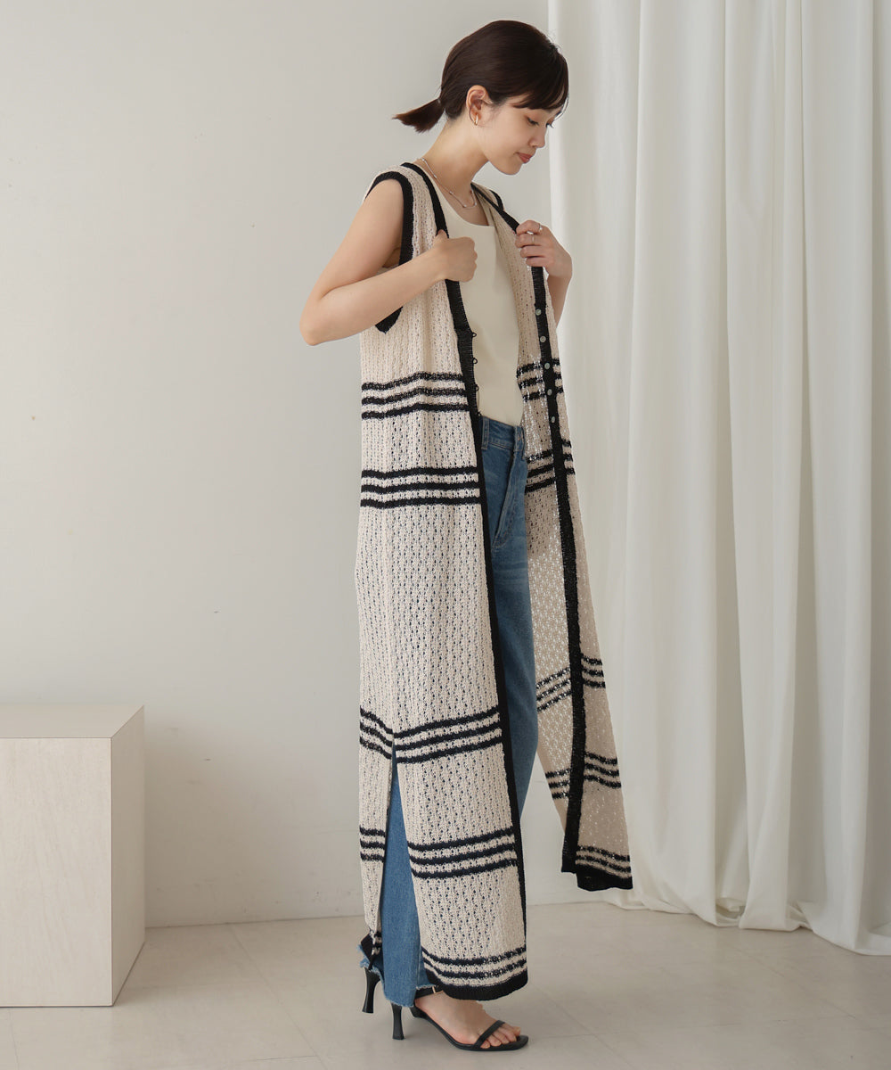 【WEB限定 】クロシェ編みニットジレ
