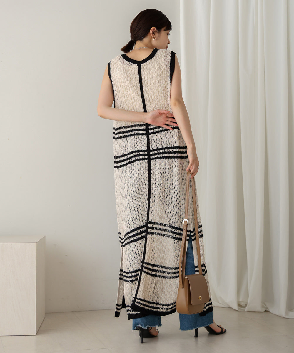 【WEB限定 】クロシェ編みニットジレ