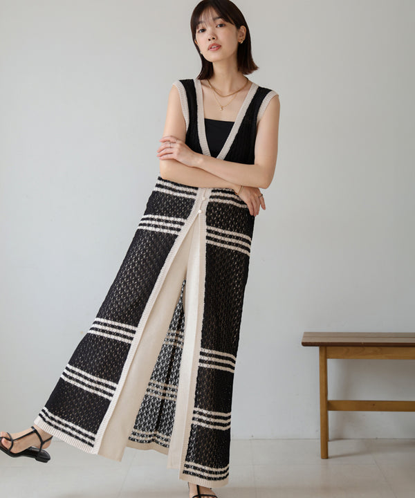【WEB限定 】クロシェ編みニットジレ