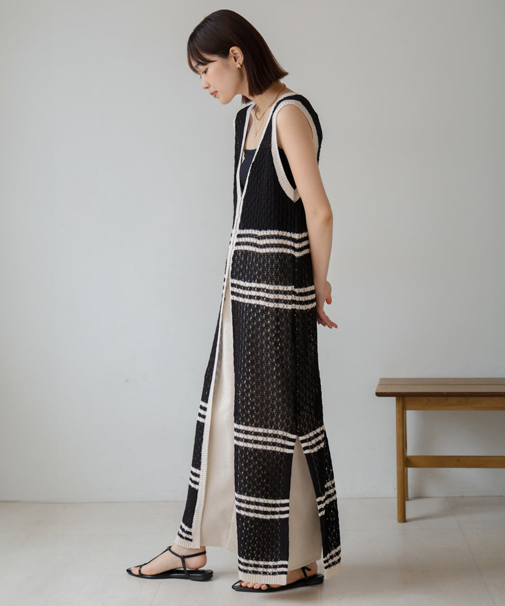 【WEB限定 】クロシェ編みニットジレ