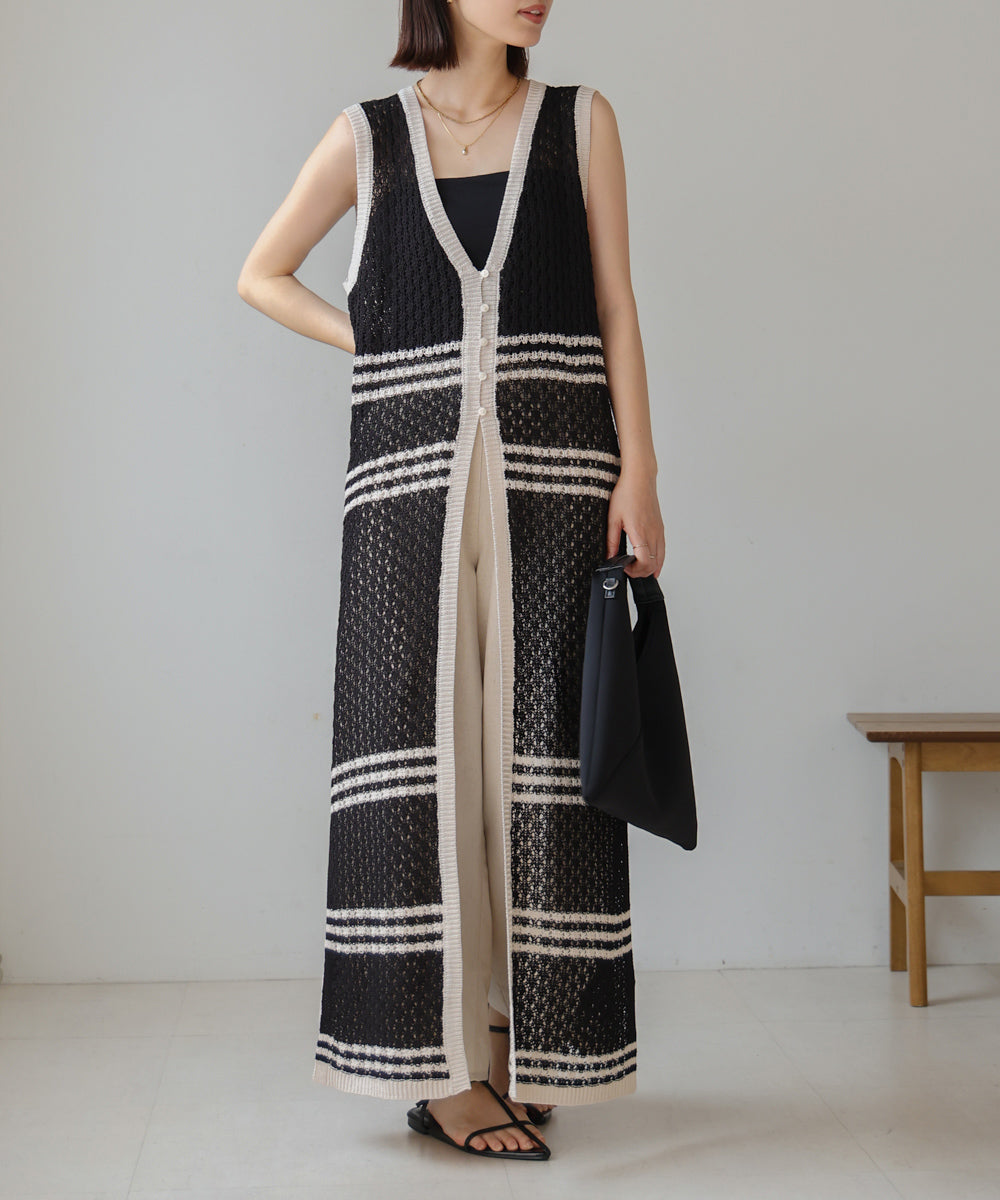 【WEB限定 】クロシェ編みニットジレ