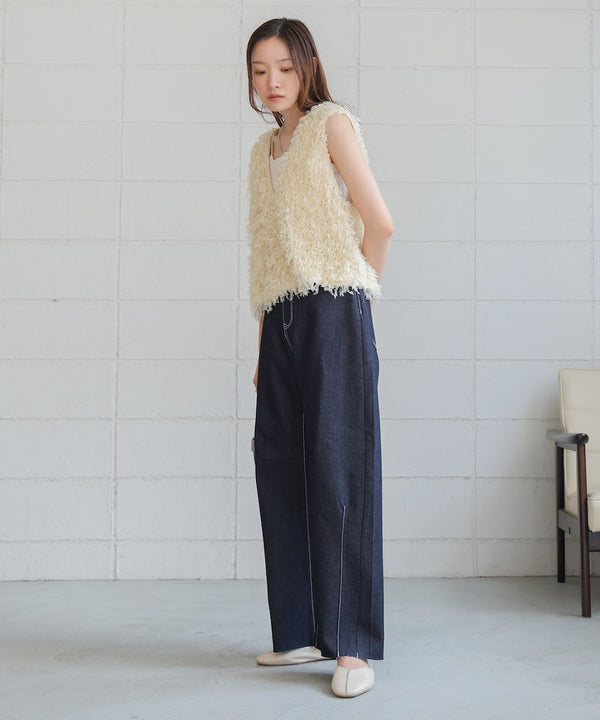 【S・Mサイズ展開あり】カーブデニムパンツ