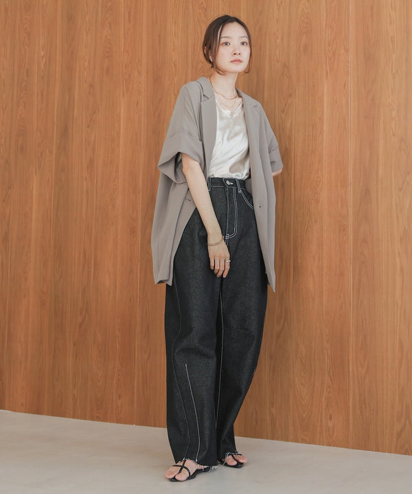 【S・Mサイズ展開あり】カーブデニムパンツ