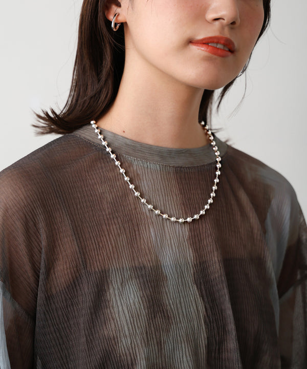 ボールチェーンラメヒモネックレス【メール便280円】