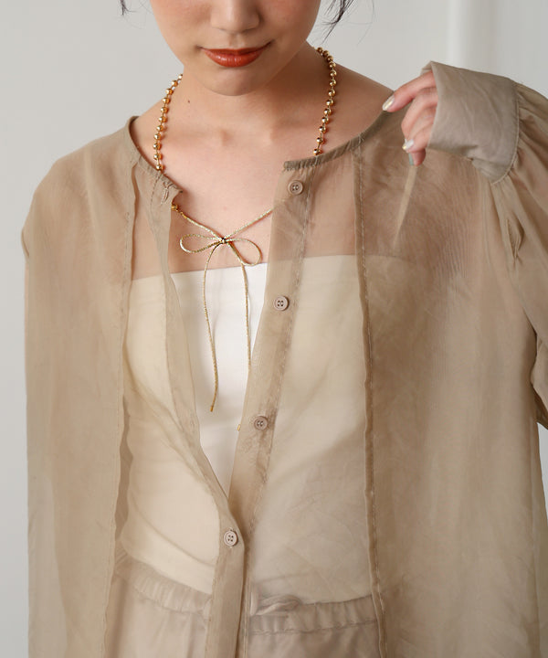 ボールチェーンラメヒモネックレス【メール便280円】