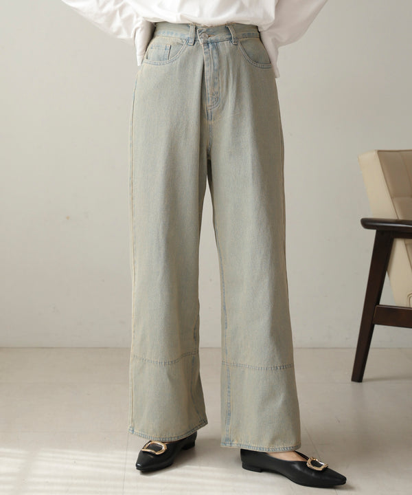 【WEB限定】ケミカルウォッシュワイドデニムパンツ