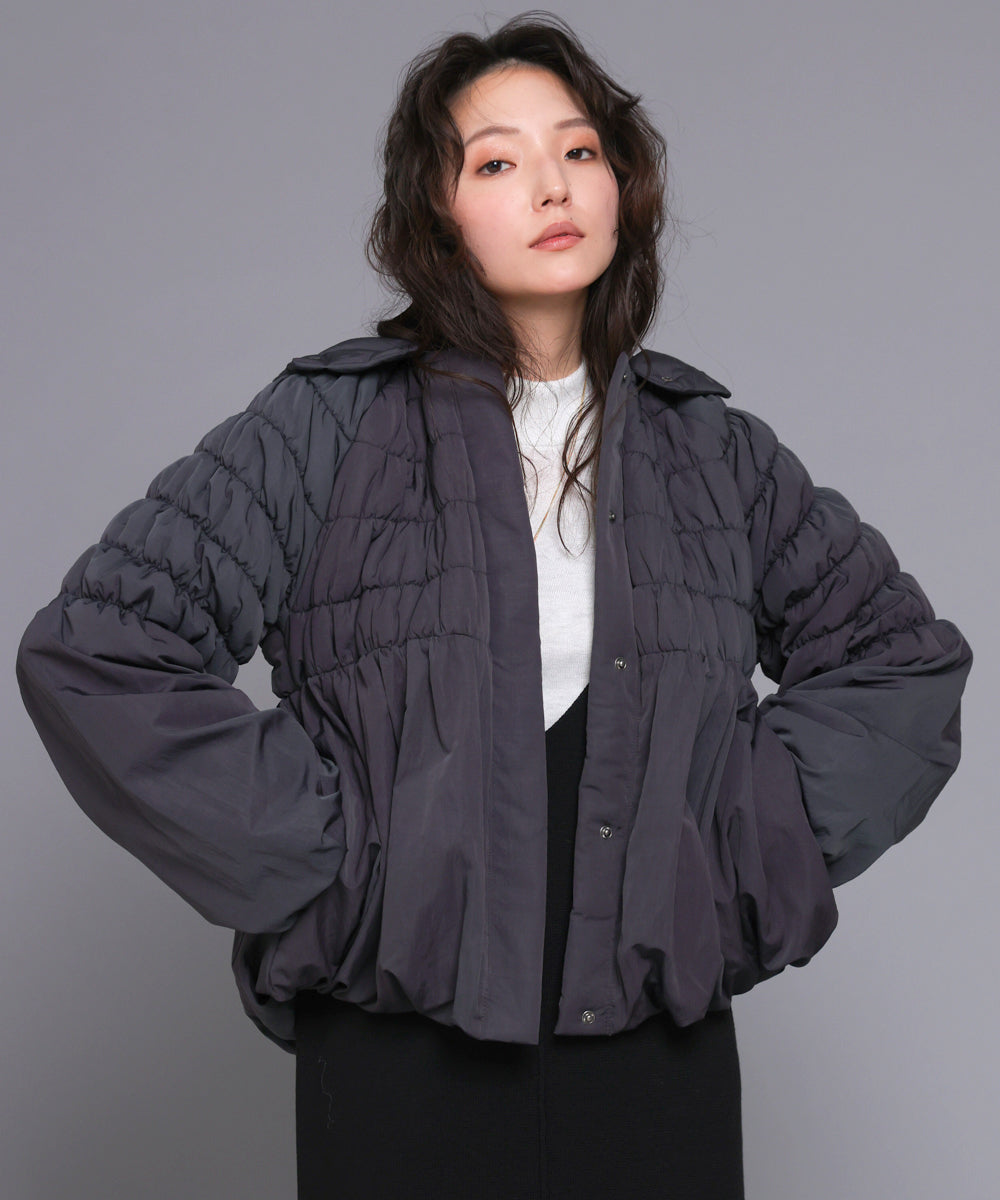 タフタ中綿シャーリングジャケット