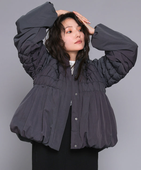 タフタ中綿シャーリングジャケット