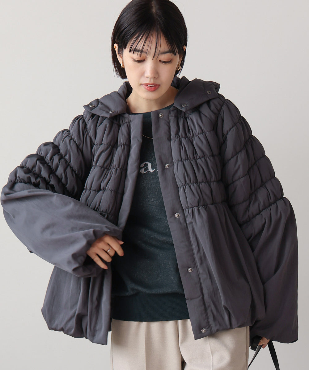 タフタ中綿シャーリングジャケット