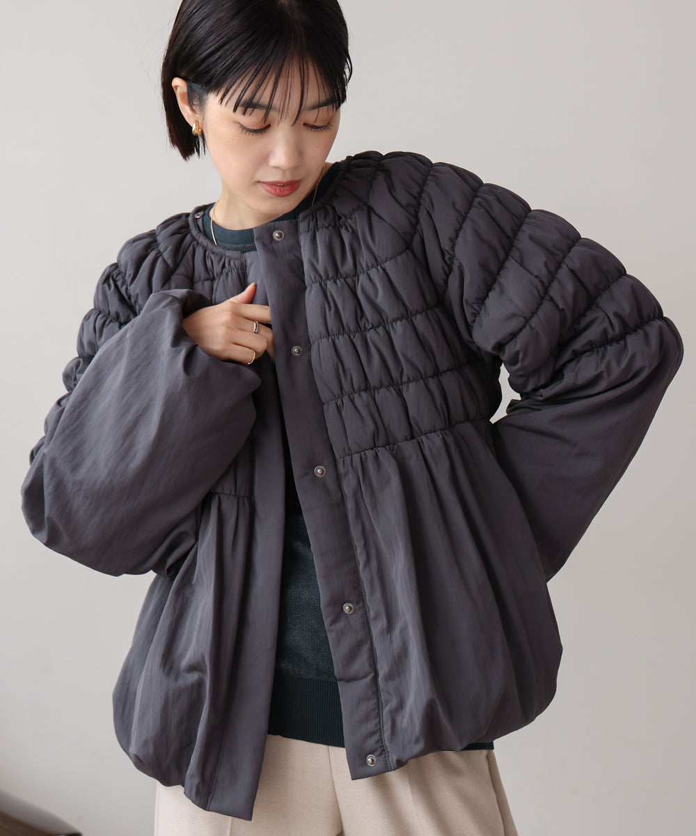 タフタ中綿シャーリングジャケット