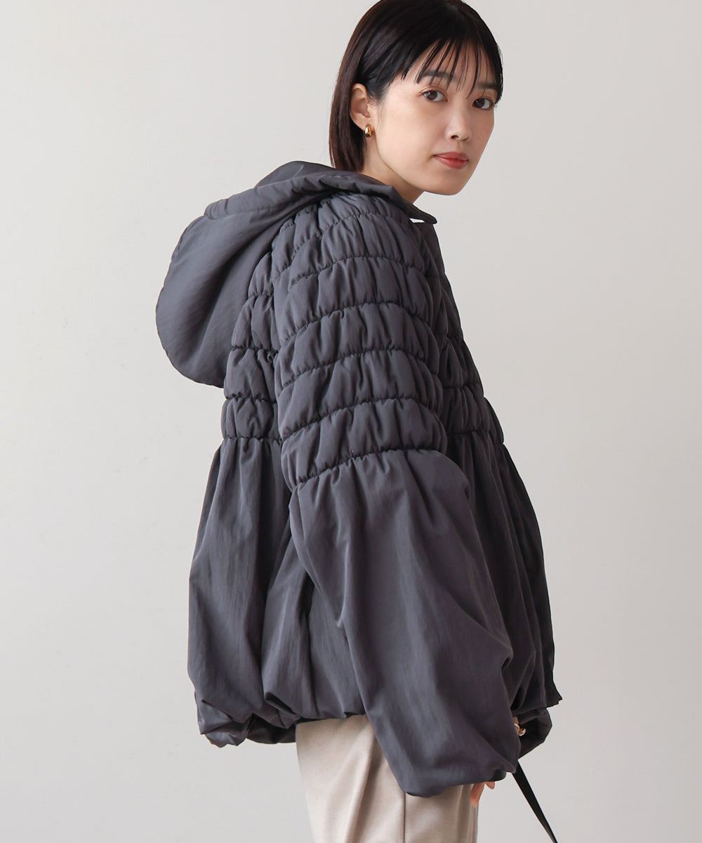 タフタ中綿シャーリングジャケット