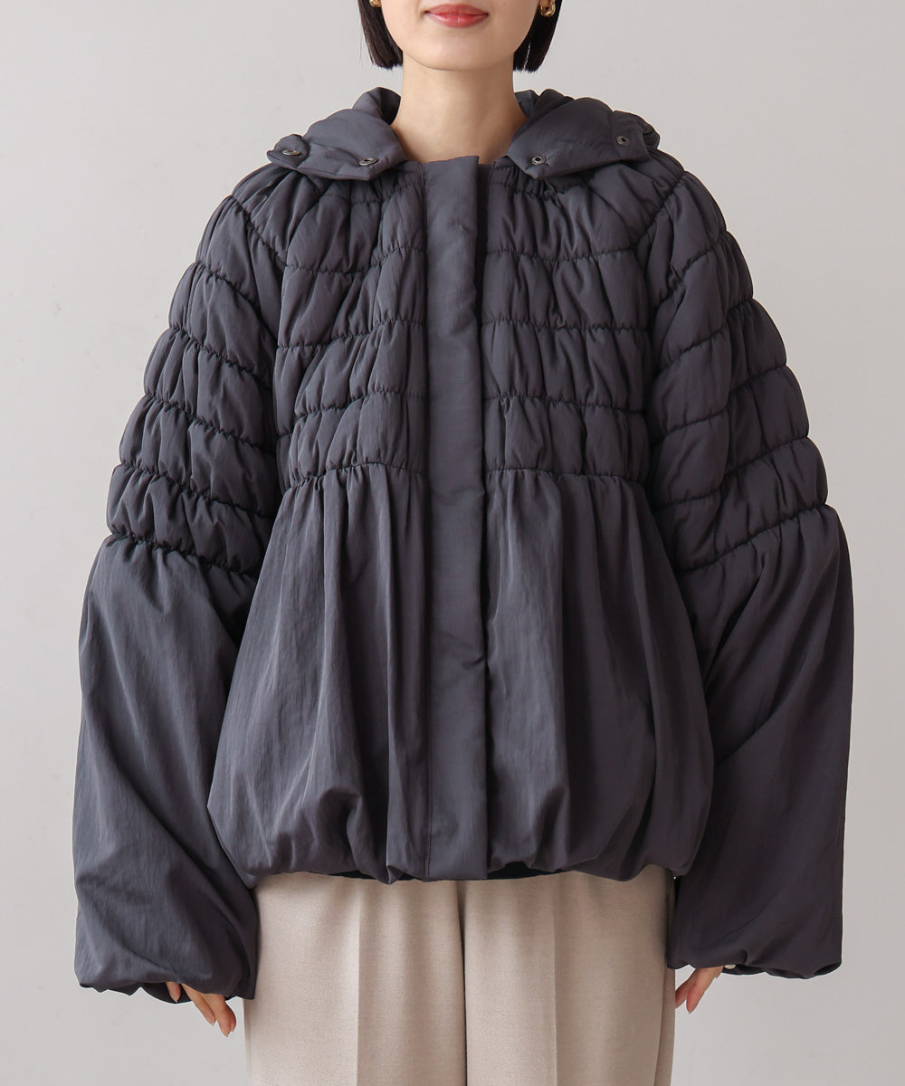 タフタ中綿シャーリングジャケット