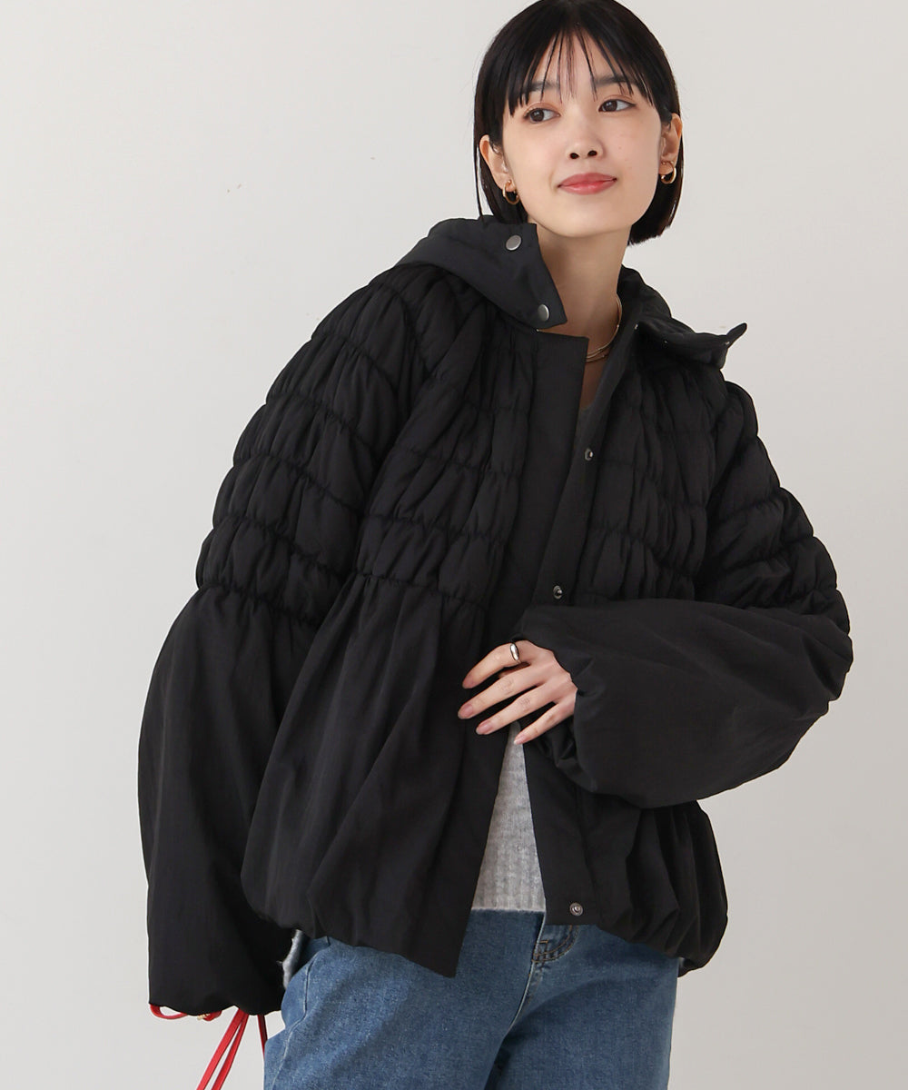 タフタ中綿シャーリングジャケット