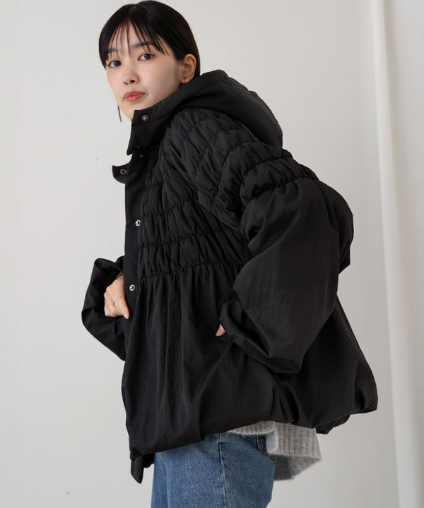 タフタ中綿シャーリングジャケット