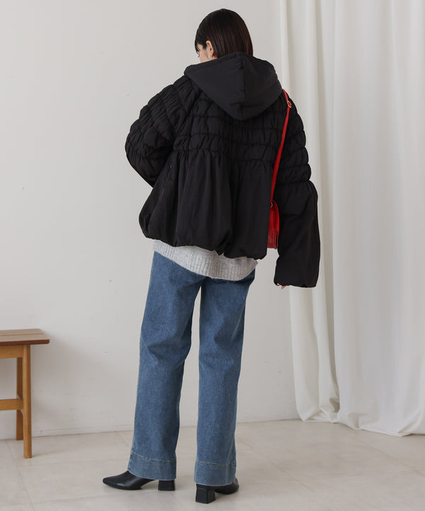 タフタ中綿シャーリングジャケット