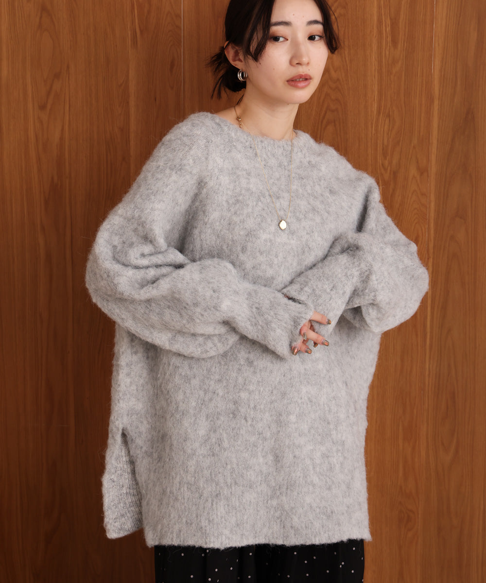 モヘアタッチニット2WAYプルオーバー