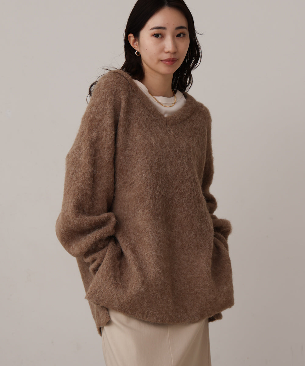 モヘアタッチニット2WAYプルオーバー