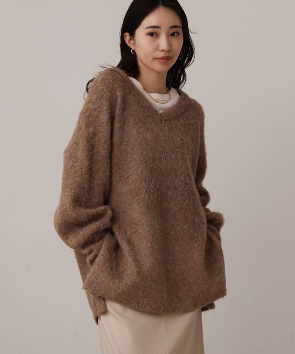 モヘアタッチニット2WAYプルオーバー