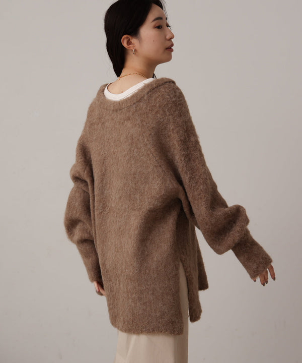 モヘアタッチニット2WAYプルオーバー