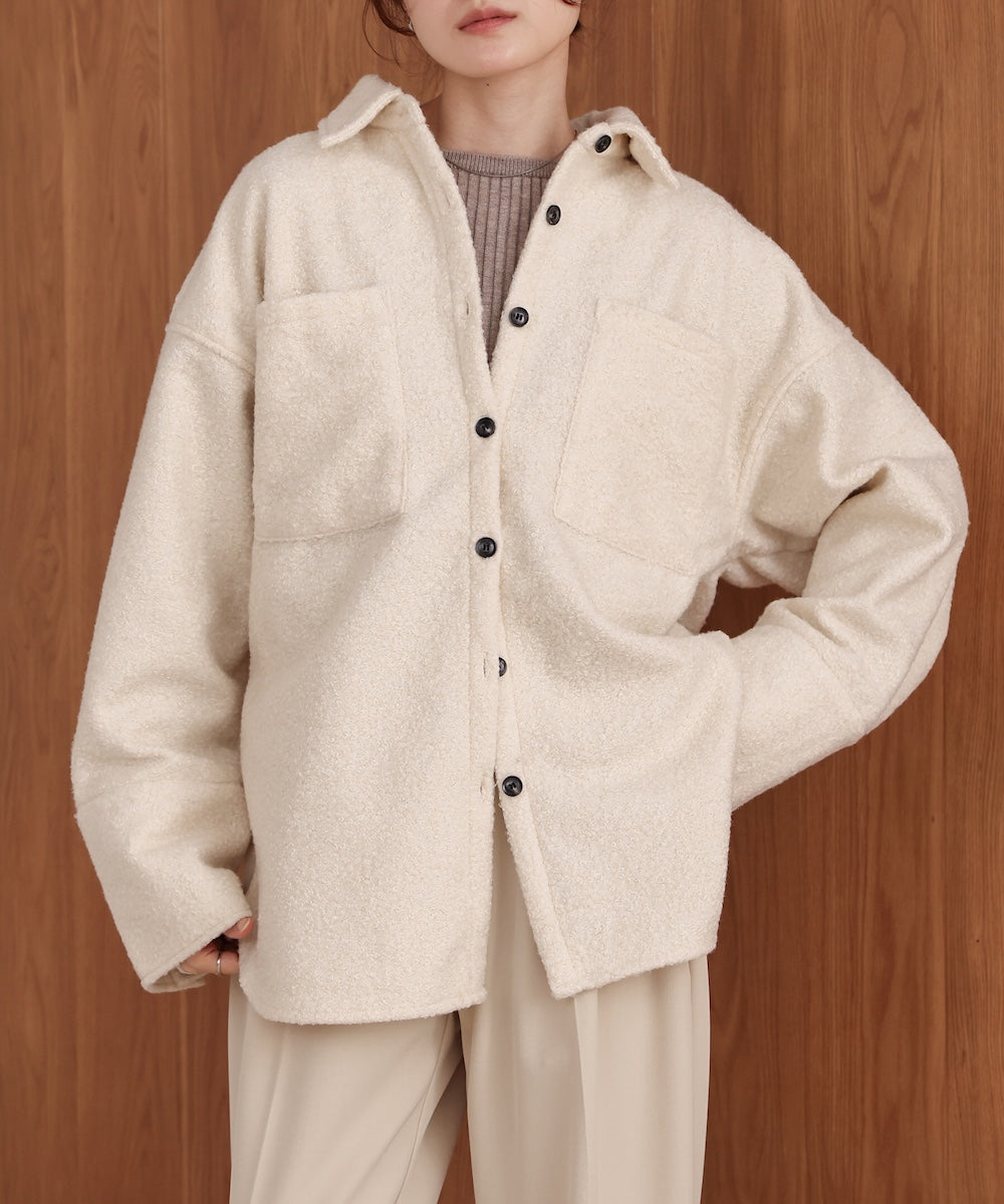 loop tweed shirt jacket