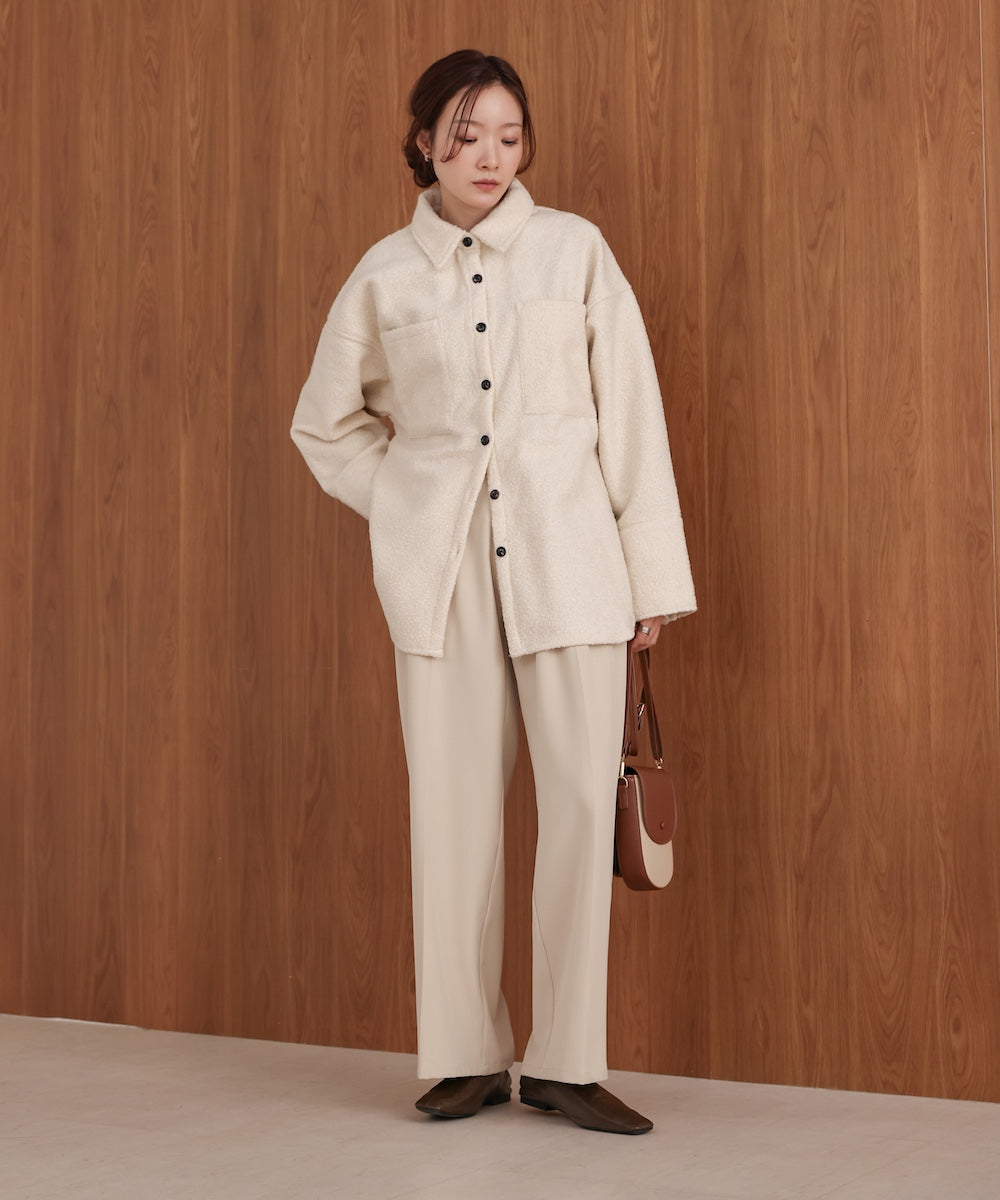 loop tweed shirt jacket