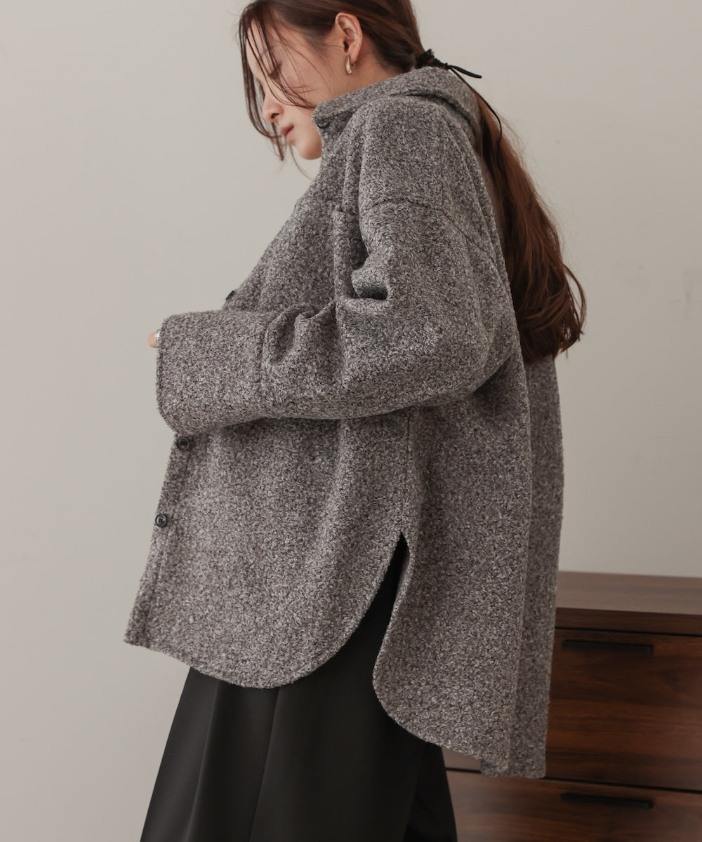 loop tweed shirt jacket
