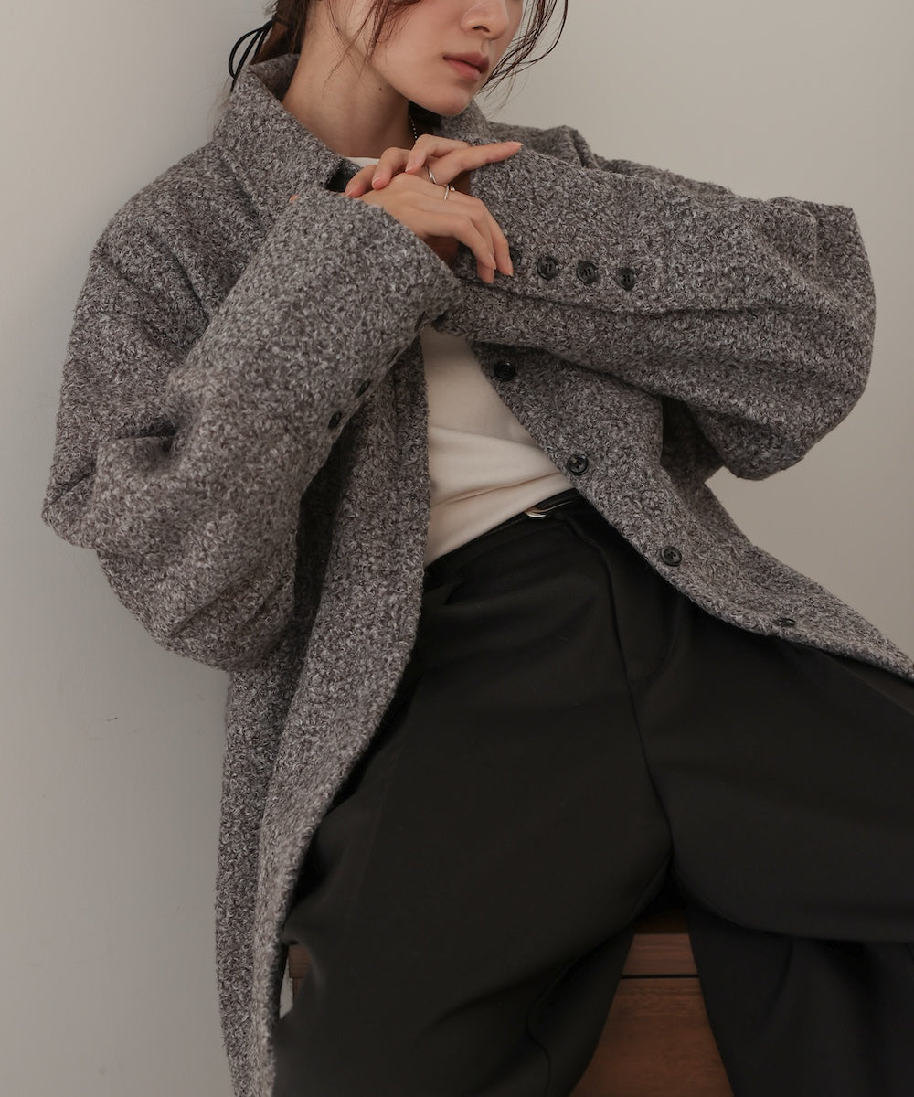 loop tweed shirt jacket