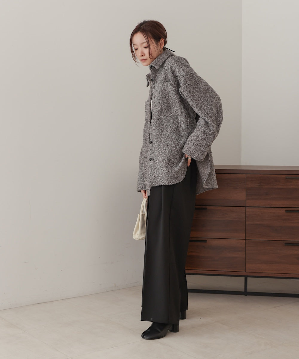 loop tweed shirt jacket