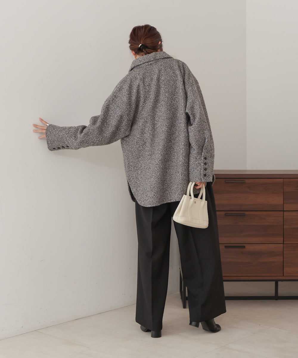 loop tweed shirt jacket