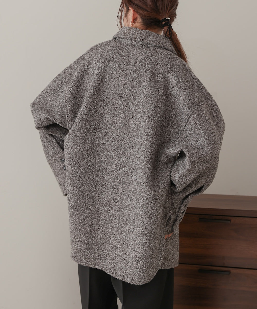loop tweed shirt jacket