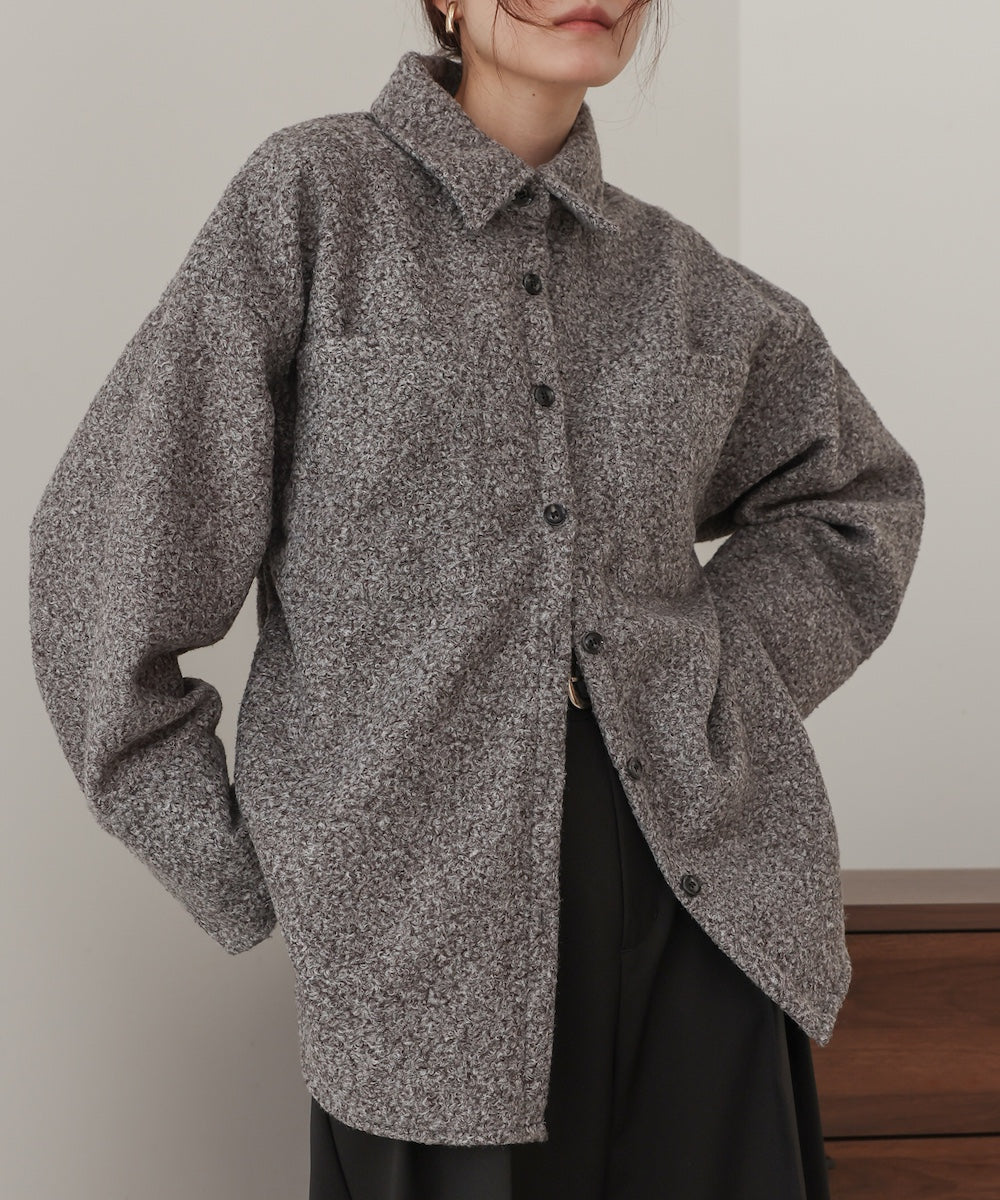 loop tweed shirt jacket