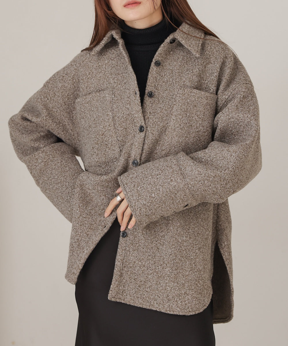 loop tweed shirt jacket