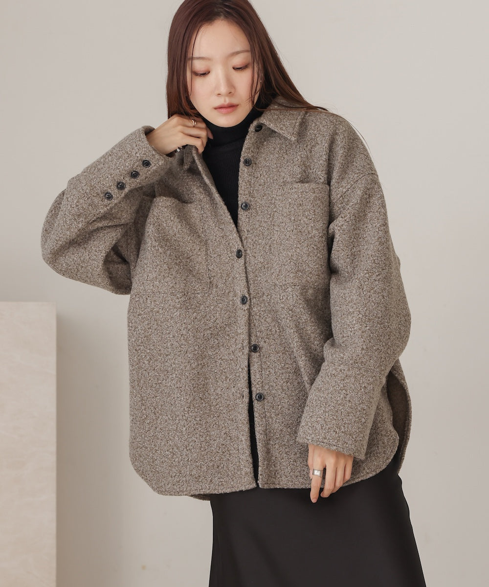 loop tweed shirt jacket