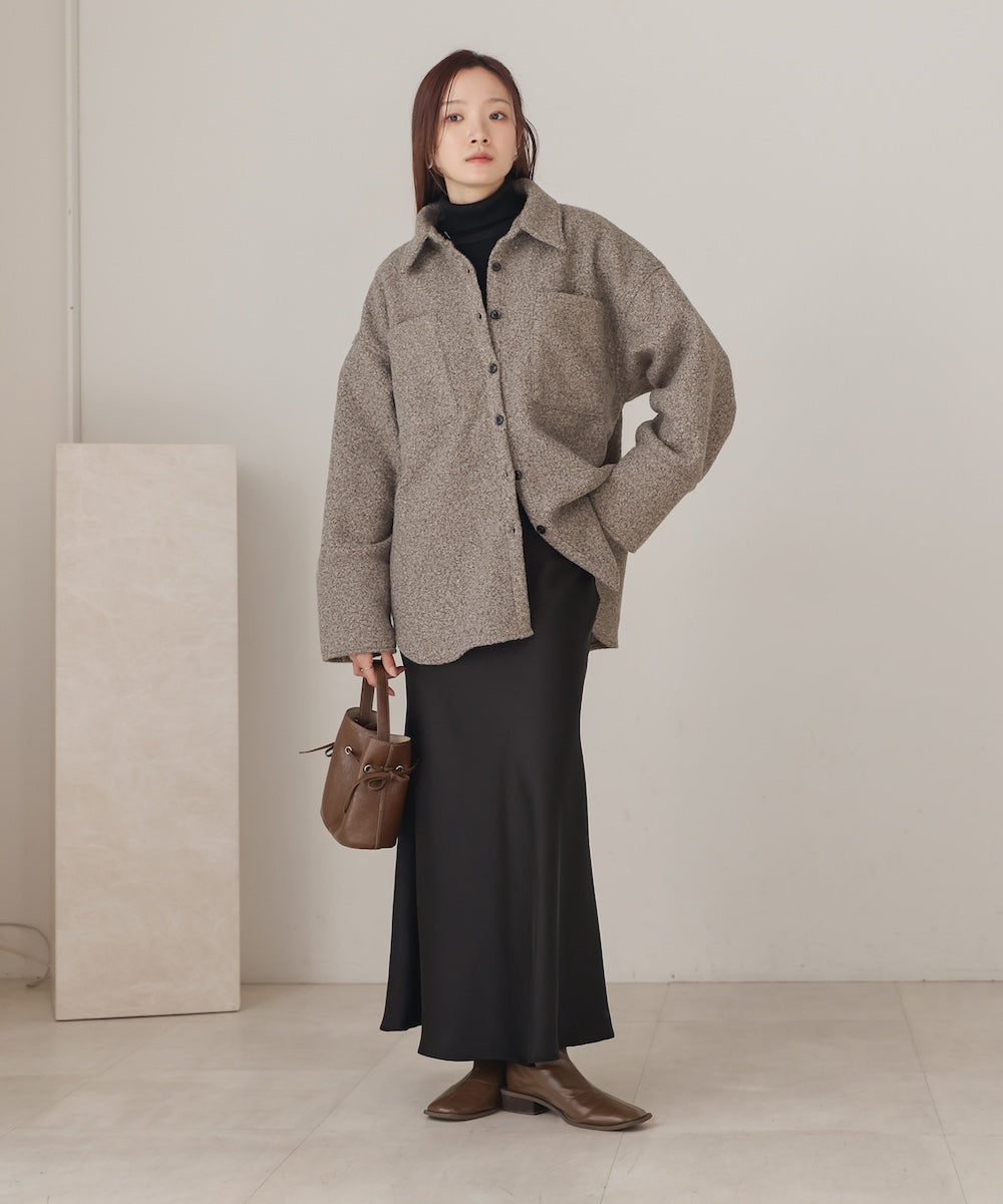 loop tweed shirt jacket