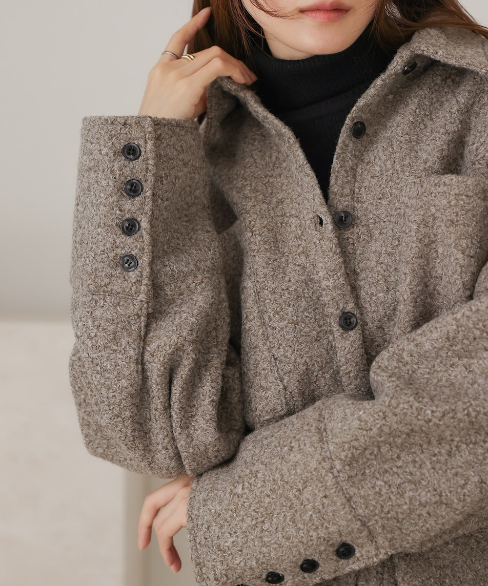 loop tweed shirt jacket