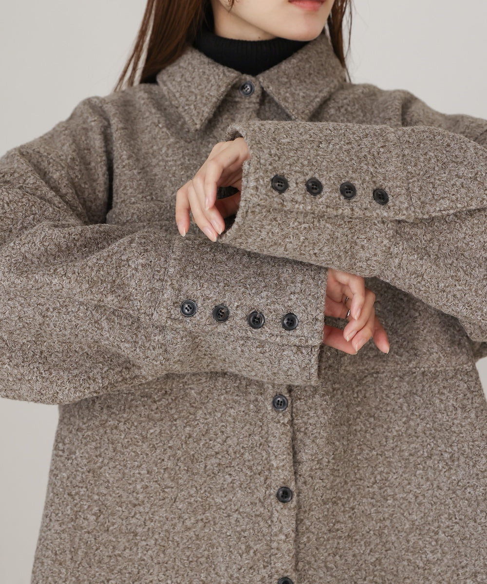 loop tweed shirt jacket