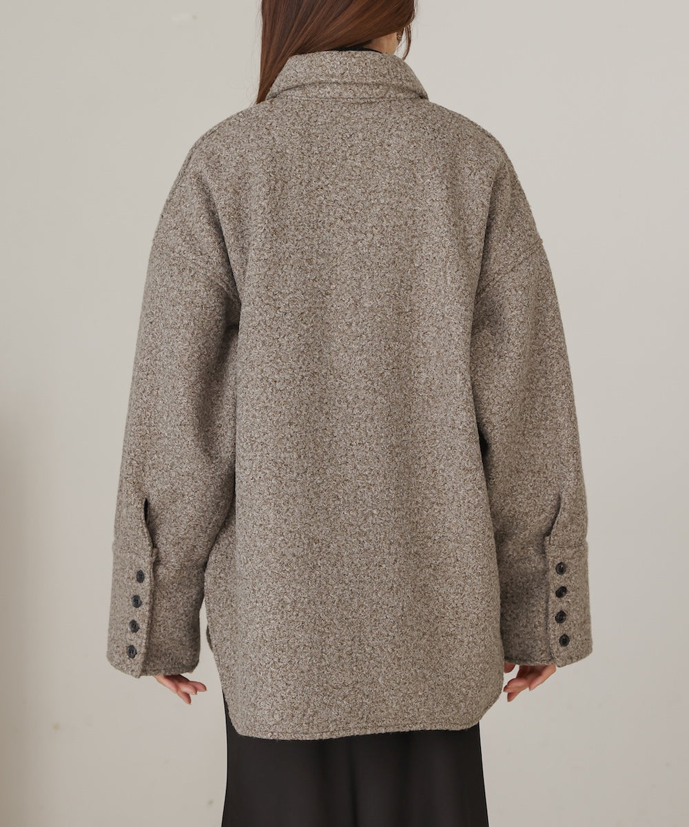 loop tweed shirt jacket