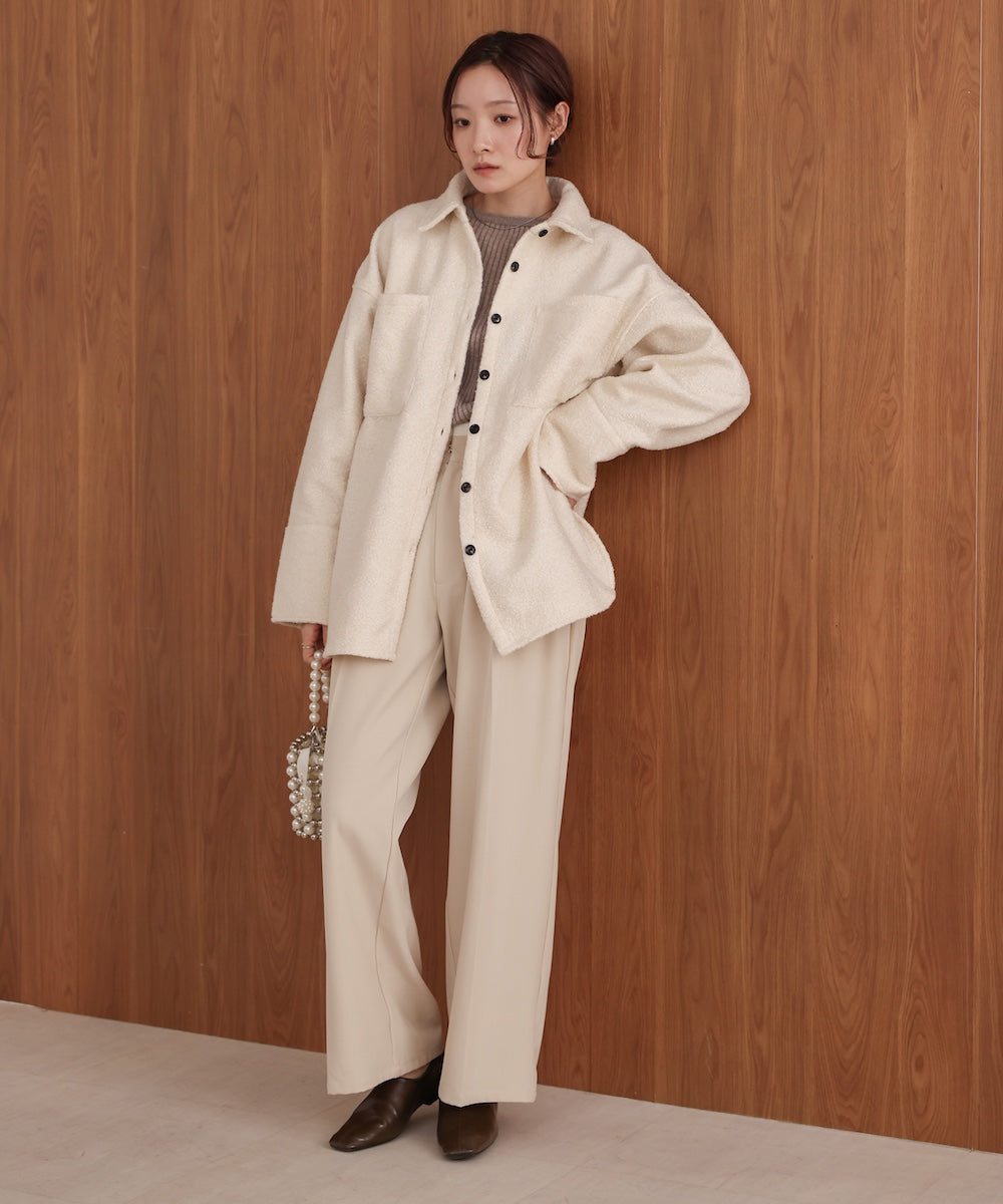 loop tweed shirt jacket