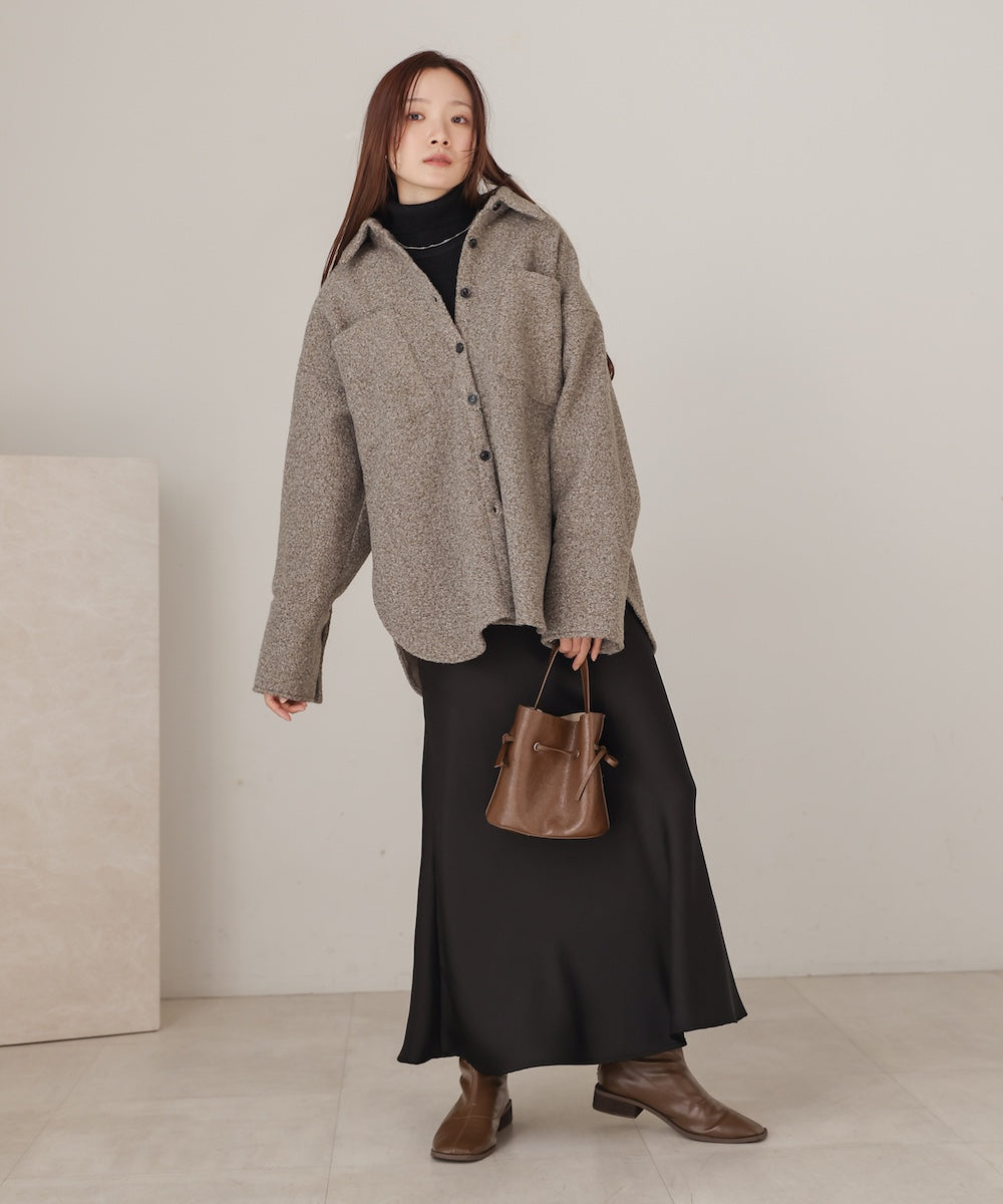 loop tweed shirt jacket