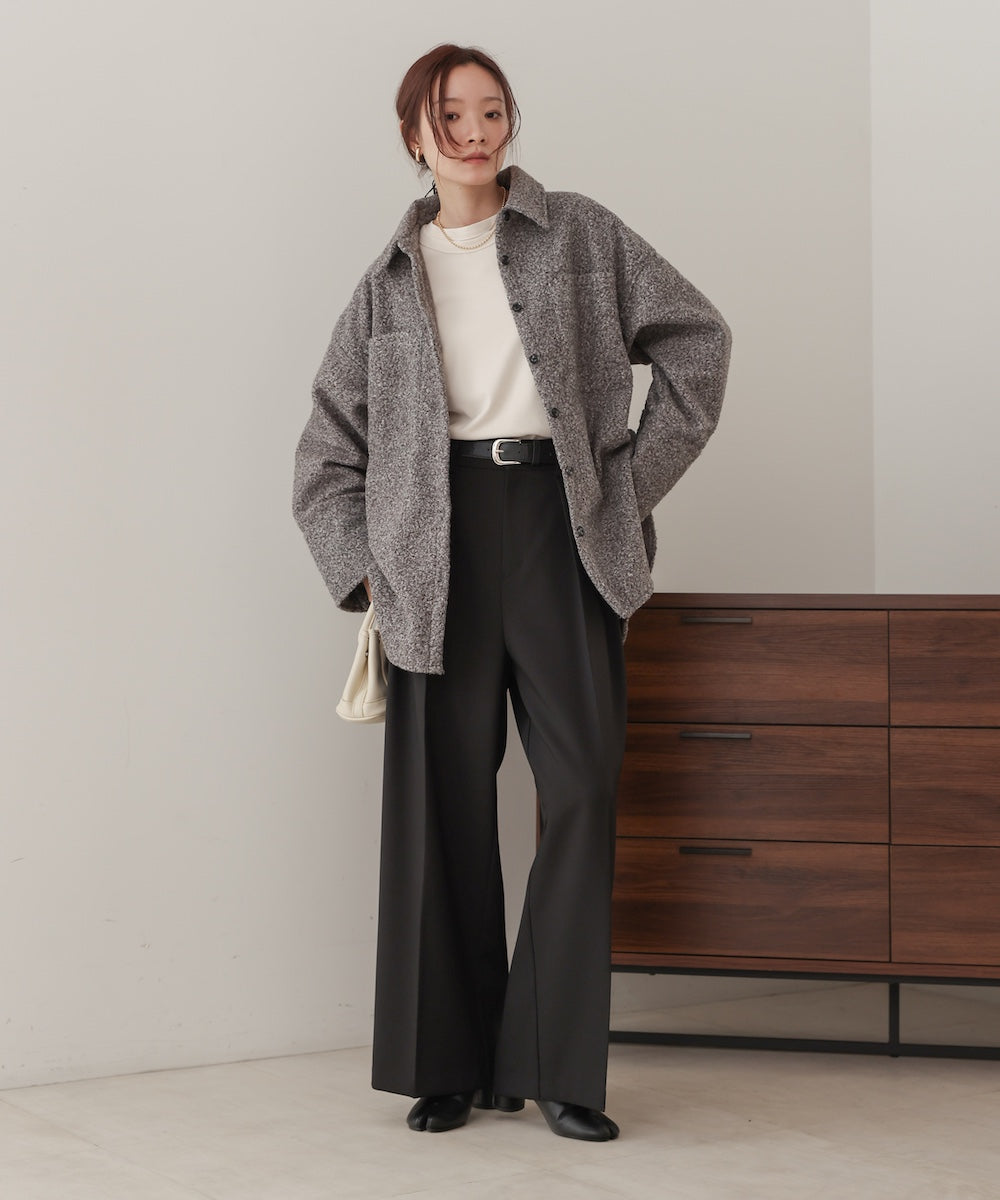 loop tweed shirt jacket