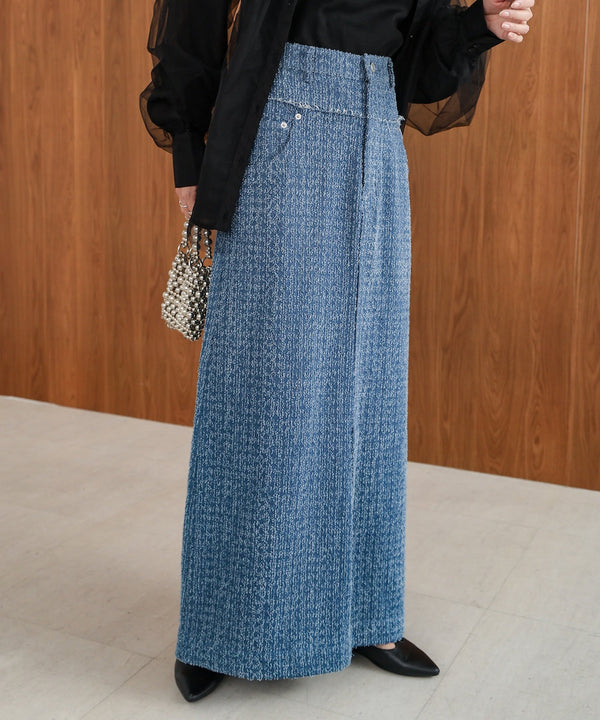 ドットダメージデニムスカート