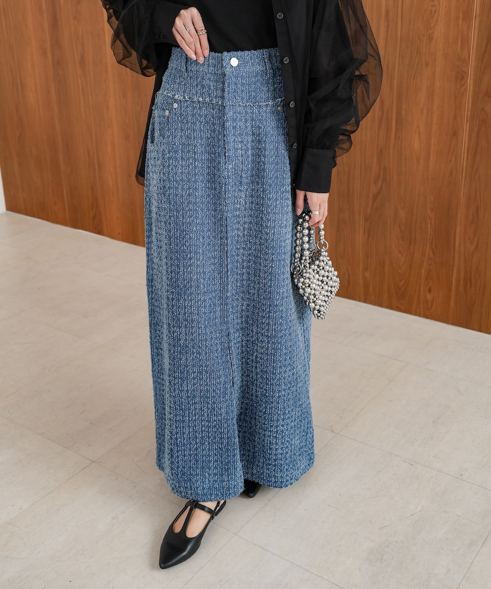 ドットダメージデニムスカート