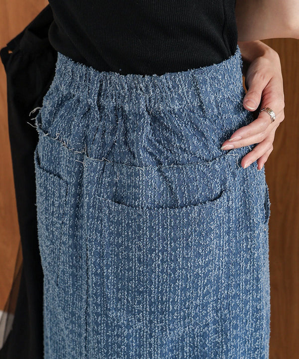 ドットダメージデニムスカート