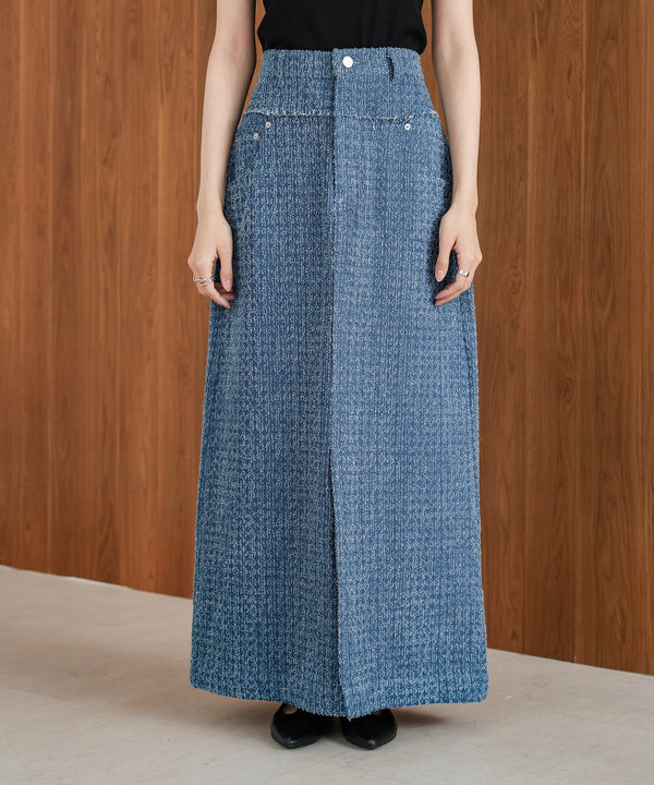 ドットダメージデニムスカート